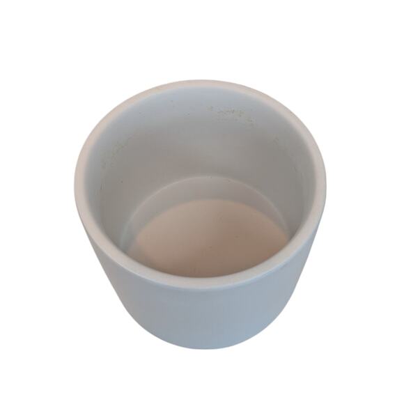 Free Standing Mid Century Style Wooden Plant Stand White Ceramic Round Pot - Picture 6 of 11